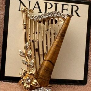 Napier Gold and Brown Harp Hair Accessory